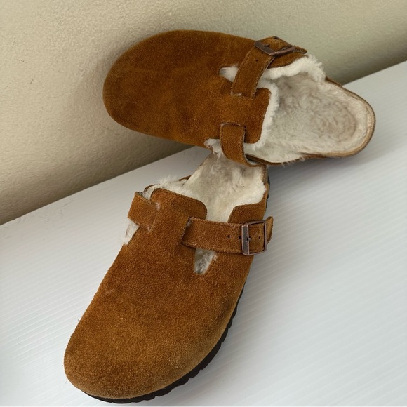 Birkenstock Boston Shearling Clogs Mink, 8-8.5 (39) - Picture 1 of 13